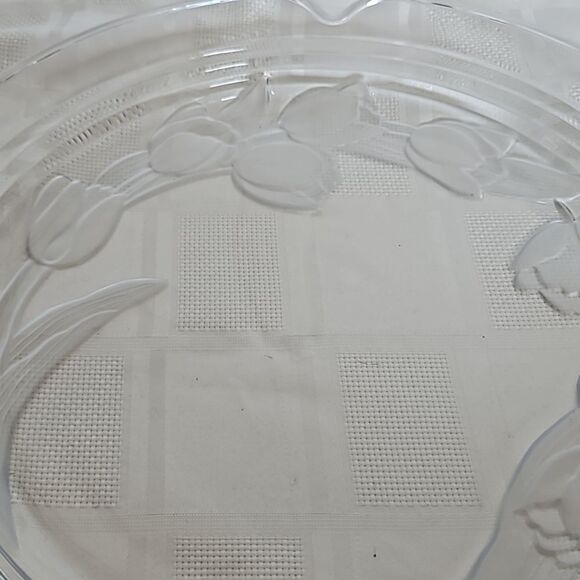 Clear Glass Floral Serving Tray 15"-15" - Picture 9 of 16